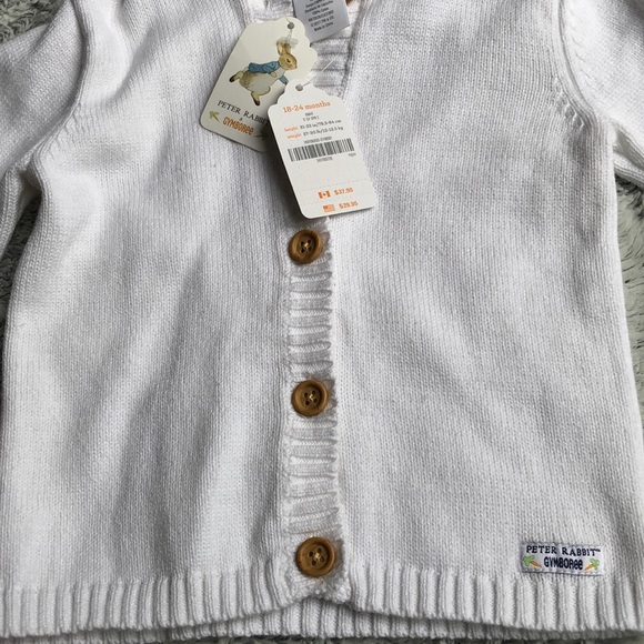Peter rabbit white cardigan bunny sweater 18-24 m - Picture 5 of 6